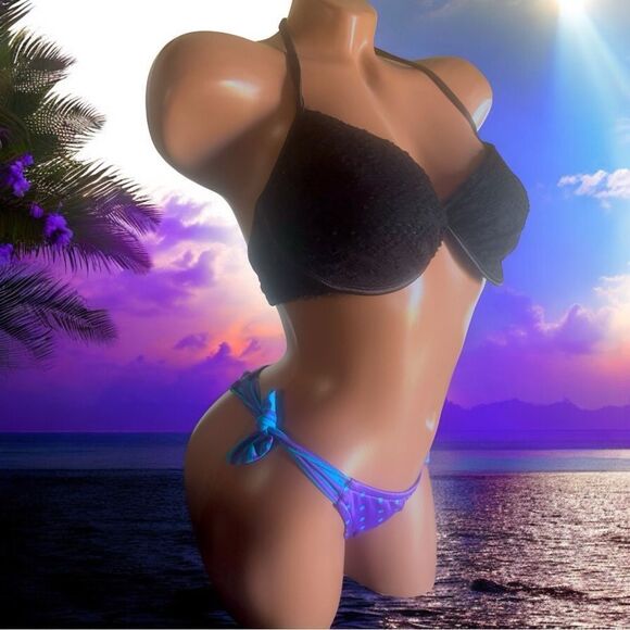 Other - Juniors 7, Bikini Bottom Purple/blue polka-dot l Functional ties l Lined l EUC